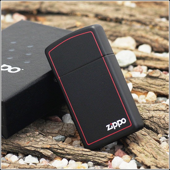 Zippo 1618ZB - Zippo Slim Black Matte with Zippo Logo and Border 3
