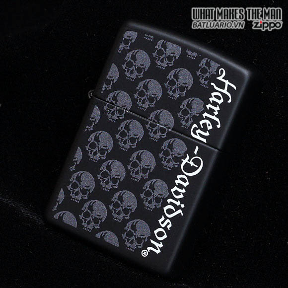 Zippo 28264 - Zippo Harley Davidson Black Matte Skull and Logo Windproof Pocket