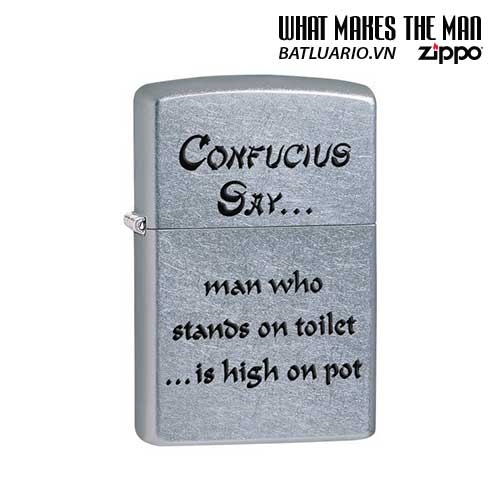 Zippo 28459 - Zippo Confucius Say Man Pot Street Chrome