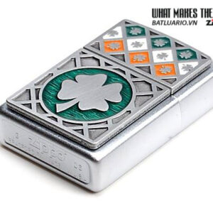 Zippo 21152 - Zippo Luck of The Irish Emblem Satin Chrome 6 Zippo 21152 – Zippo Luck of The Irish Emblem Satin Chrome 1