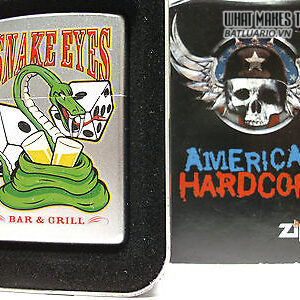 Zippo 24262 - Zippo Snake Eyes American Hardcore Satin Chrome 5 Zippo 24262 - Zippo Snake Eyes American Hardcore Satin Chrome - Ảnh 3
