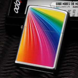 Zippo 24884 – Zippo Lighter Rainbow Satin Chrome 2
