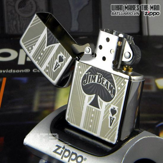 Zippo 24945 – Zippo Jim Beam Ace of Spades High Polish Chrome 1