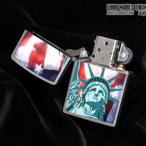 Zippo 28282 – Zippo Statue of Liberty Flag Brushed Chrome
