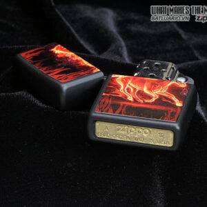 Zippo 28304 – Zippo Horse Flaming Black Matte 1