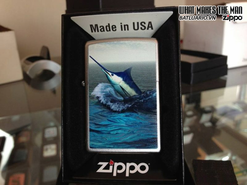 Zippo 28444 – Zippo Blue Marlin Satin Chrome