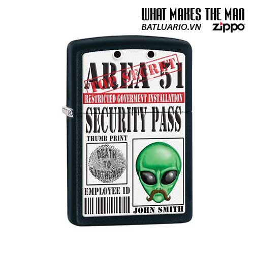 Zippo 28437 - Zippo Area 51 Security Pass Black Matte