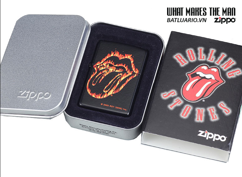 Zippo 21129 – Zippo Rolling Stones Flaming Tongue Black Matte 1