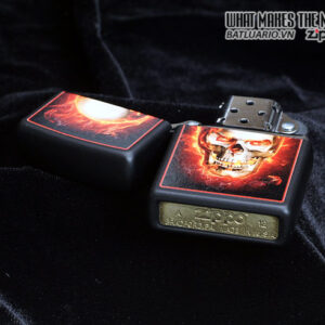 Zippo 28307 – Zippo Burning Skull Black Matte 2