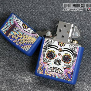 Zippo 28470 – Zippo Day Of The Dead Royal Blue Matte 2