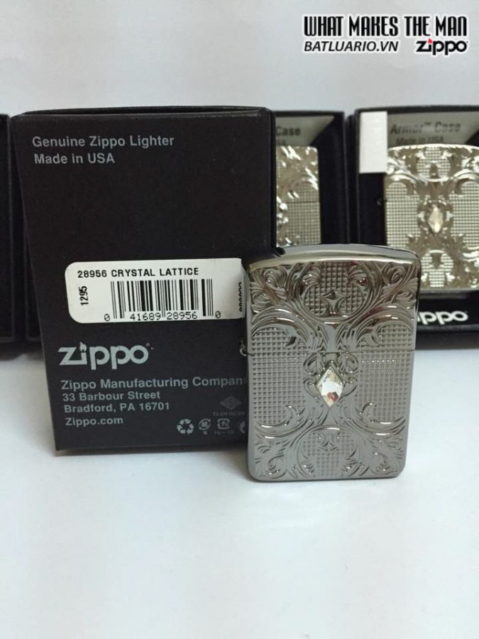 Zippo 28956 – Zippo Crystal Lattice Armor High Polish Black Ice