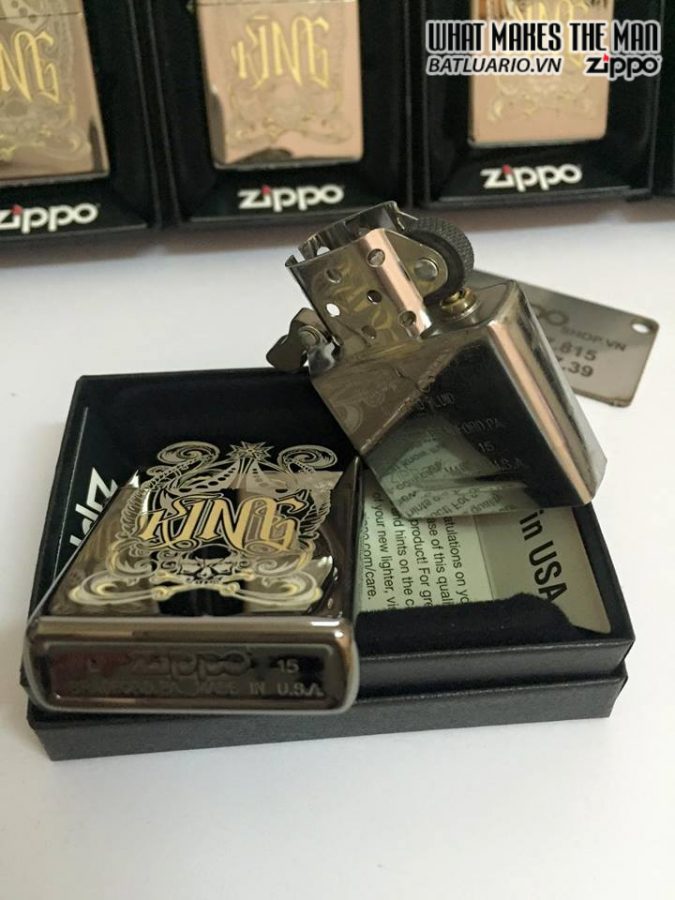Zippo 28798 – Zippo Engraved King Laser Black Ice