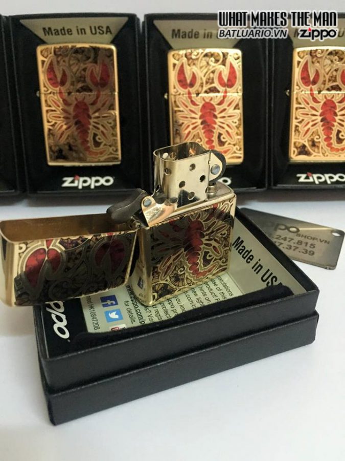 Zippo 29096 – Zippo Scorpion Shell Polished Brass