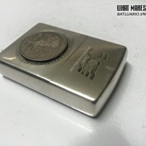 Zippo lacke Bạc – Tiểu bang Connecticut của Mỹ với đồng xu biểu tượng