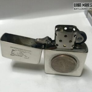 Zippo lacke Bạc – Tiểu bang Connecticut của Mỹ với đồng xu biểu tượng