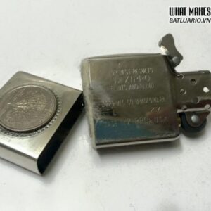 Zippo lacke Bạc – Tiểu bang Connecticut của Mỹ với đồng xu biểu tượng