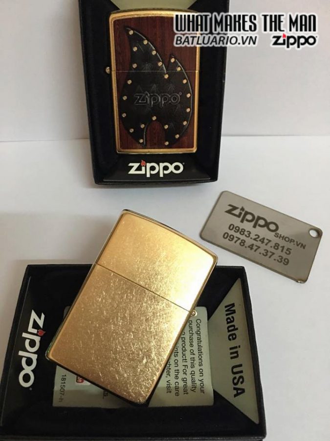 Zippo 28832 – Zippo Leather Flame Gold Dust 1
