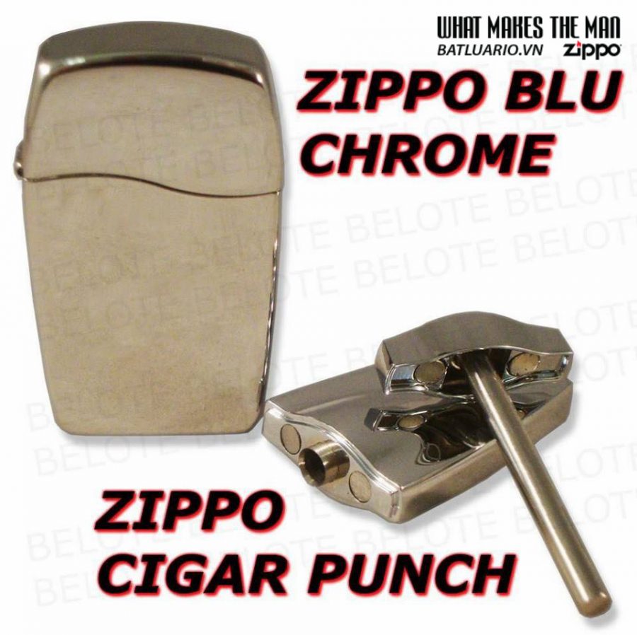 ZIPPO Set gồm zippo Blue kèm Zippo Cigar Punch 5