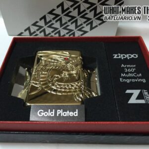 Zippo 29265 – Zippo Red Eyed Dragon 360 Degree Engraving Gold Plate 9