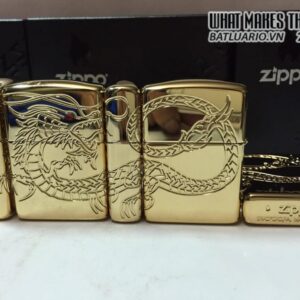 Zippo 29265 – Zippo Red Eyed Dragon 360 Degree Engraving Gold Plate 8