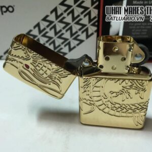 Zippo 29265 – Zippo Red Eyed Dragon 360 Degree Engraving Gold Plate 1