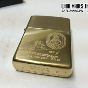 Zippo Solid Brass USS Hué City – 1993 3