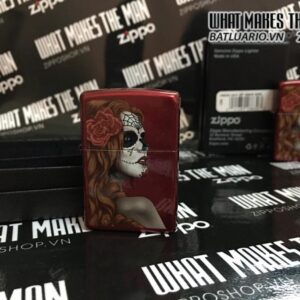 Zippo 28830 – Zippo Day of The Dead Girl Candy Apple Red 1
