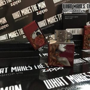 Zippo 28830 – Zippo Day of The Dead Girl Candy Apple Red 2