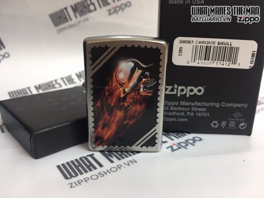 Zippo 29067 - Zippo Chrome Skull Street Chrome