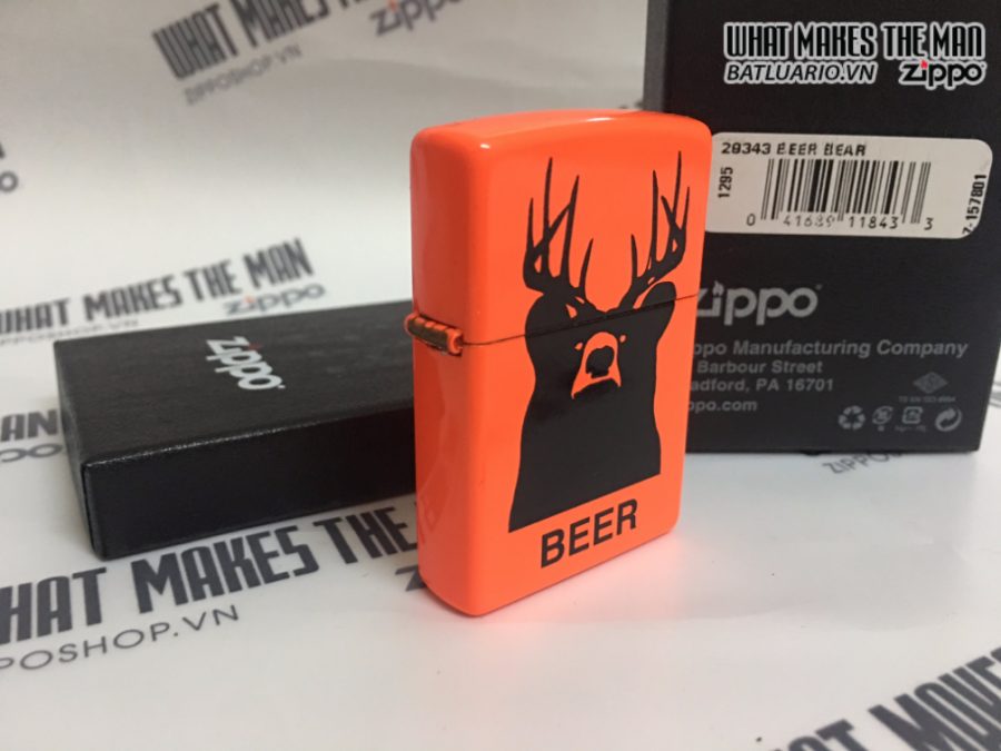 Zippo 29343 - Zippo Beer Bear Neon Orange