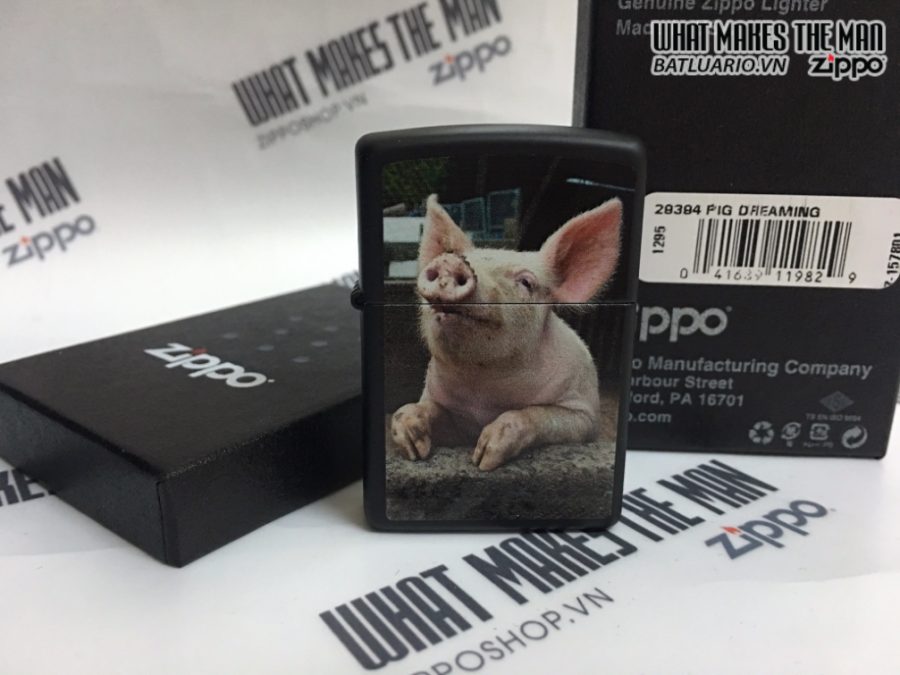 Zippo 29394 - Zippo Pig Dreaming Black Matte