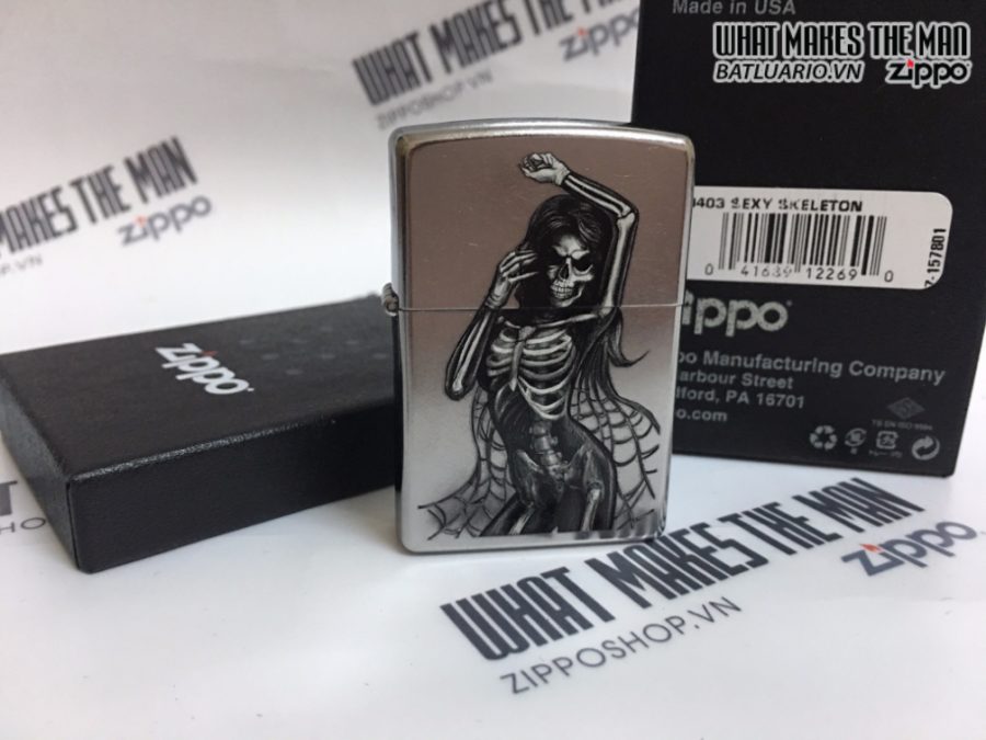 Zippo 29403 - Zippo Sexy Skeleton Street Chrome