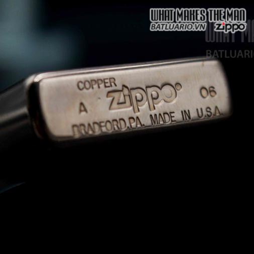 zippo 2006 solid copper đồng đỏ nguyên khối 4
