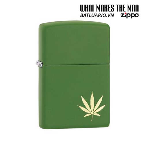 Zippo 29588 – Zippo Marijuana Leaf on the Side Green Matte