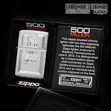 Zippo 28412 – Zippo 500 Million Brushed Chrome 1