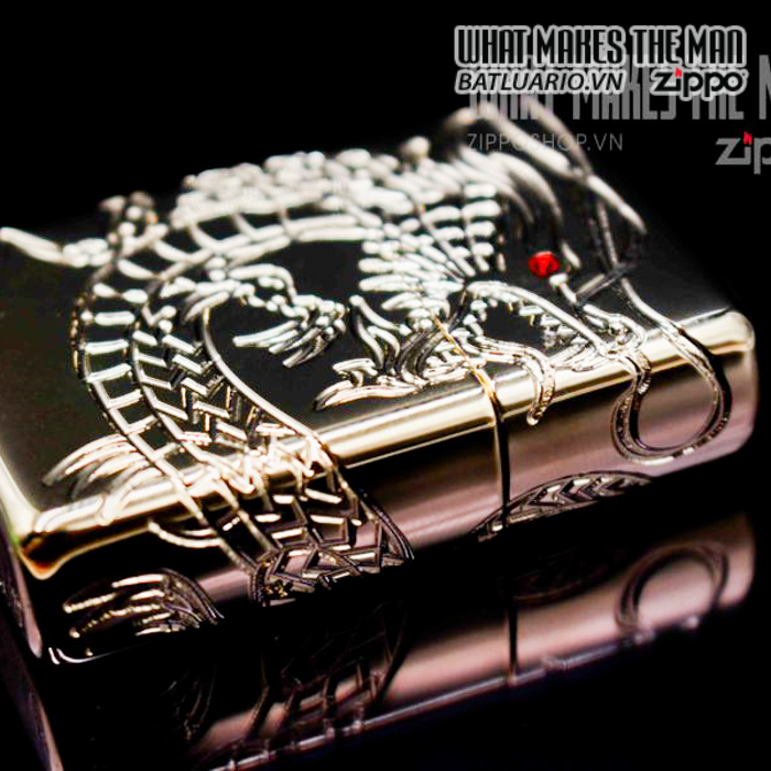 zippo 29265 zippo red eyed dragon 360 degree engraving gold plate 2 8