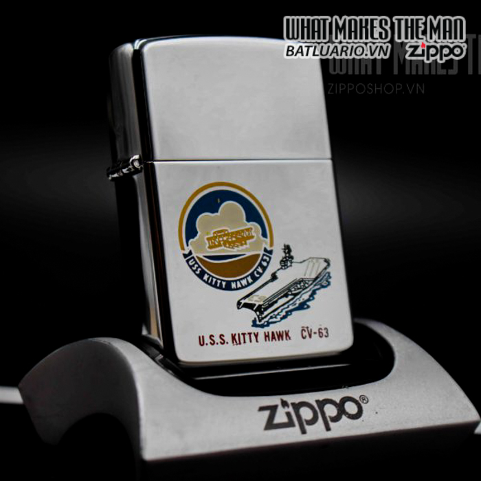 zippo la mã 1990 uss kitty hawk cv 63 8