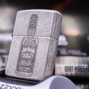 ZIPPO LA MÃ 1997 - ANTIQUE SILVER - JIM BEAM