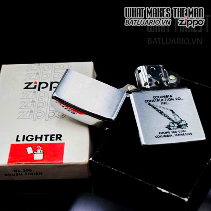 ZIPPO XƯA 1976 - COLUMBIA CONSTRUCTION CO.,INC 5 zippo xưa 1976 columbia construction co inc 4