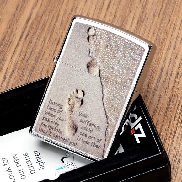 Zippo 28180 - Zippo Footprints in the Sand Brushed Chrome 3