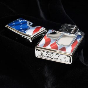 Zippo 28291 - Zippo Flag and Dog Tags Polished Chrome 2