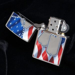 Zippo 28291 - Zippo Flag and Dog Tags Polished Chrome 3