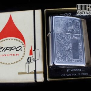 HIẾM - ZIPPO XƯA 1974 - VENETIAN - HOA VĂN Ý 2