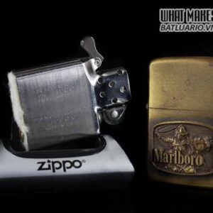 HIẾM – ZIPPO XƯA 1976 – SOLID BRASS – MARLBORO COWBOY RIDING HORSE 5