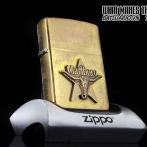 ZIPPO LA MÃ 1992 – ĐỒNG NGUYÊN KHỐI – MARLBORO LONGHORNS – JKW