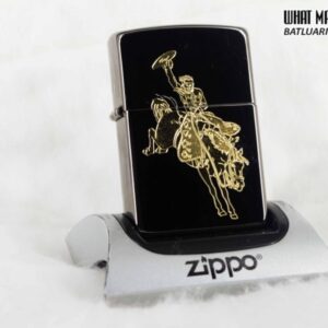 HIẾM – ZIPPO 2003 – SOLID COPPER – COWBOY RIDING HORSE