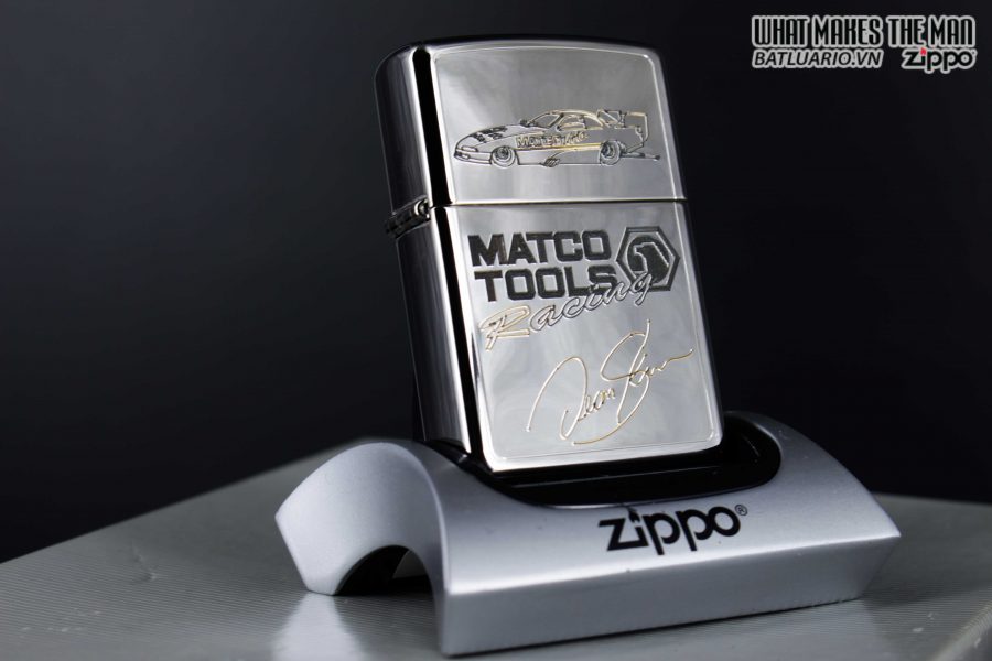 GIFT SET – ZIPPO LA MÃ 1995 – SILVER PLATE – MATCO TOOLS RACING 13