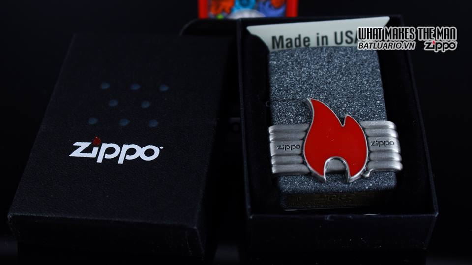 Zippo 29663 - Zippo Vintage Red Flame Wrap Iron Stone 8