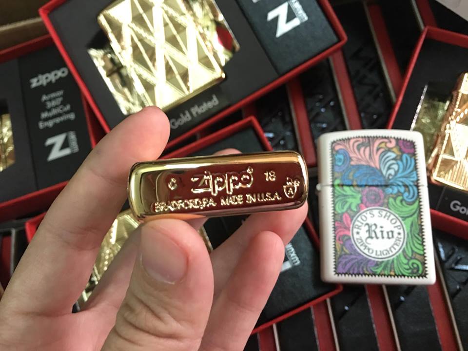 Zippo 29671 - Zippo Luxury Diamond Design High Polish Gold Plate 6
