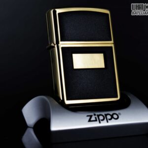 ZIPPO LA MÃ 1996 – ZIPPO ULTRALITE BLACK – GOLD PLATE